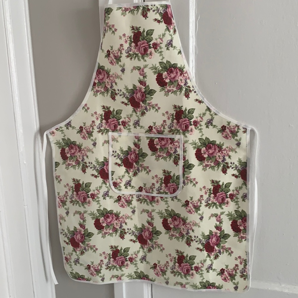 Canvas Floral Single Pocket Cooking Apron